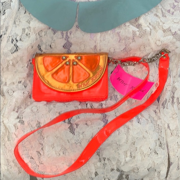 Betsey Johnson Handbags - Betsey orange slice crossbody